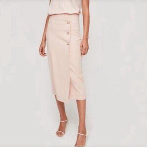 Aritzia Babaton - Billy Asymmetrical Button Midi Pencil Skirt - Size 2
